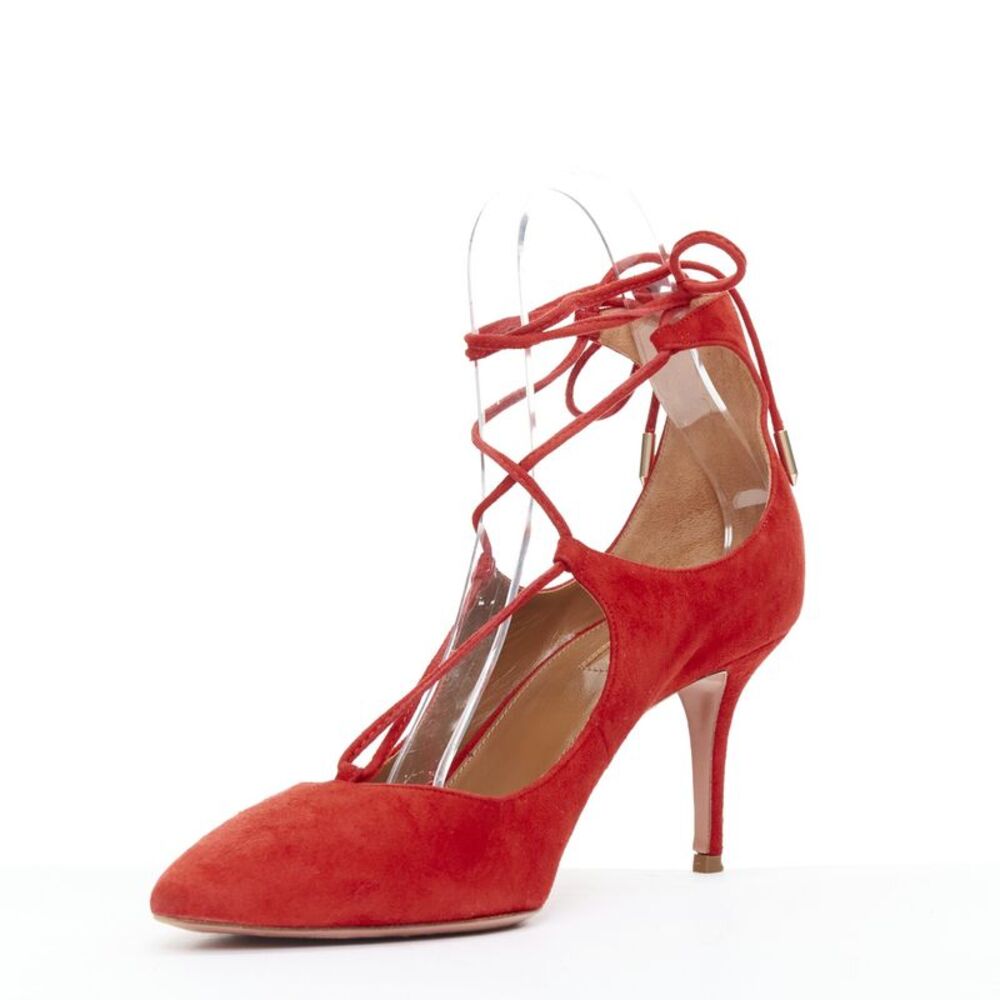 Aquazzura Suede Leather Mid Pumps - Picture 4 of 10